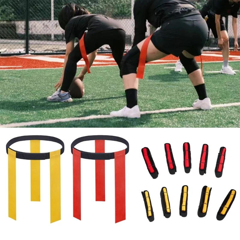 

Football Set for Youth Kid with 3 Flags Per Belt, 18 Red and 18 Blue Flags