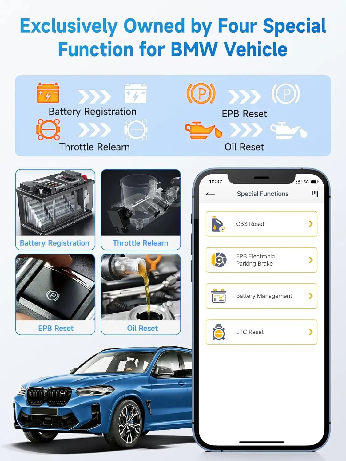 Bluetooth-сканер ANCEL BD300 OBD для чтения и стирания автомобильных аккумуляторов