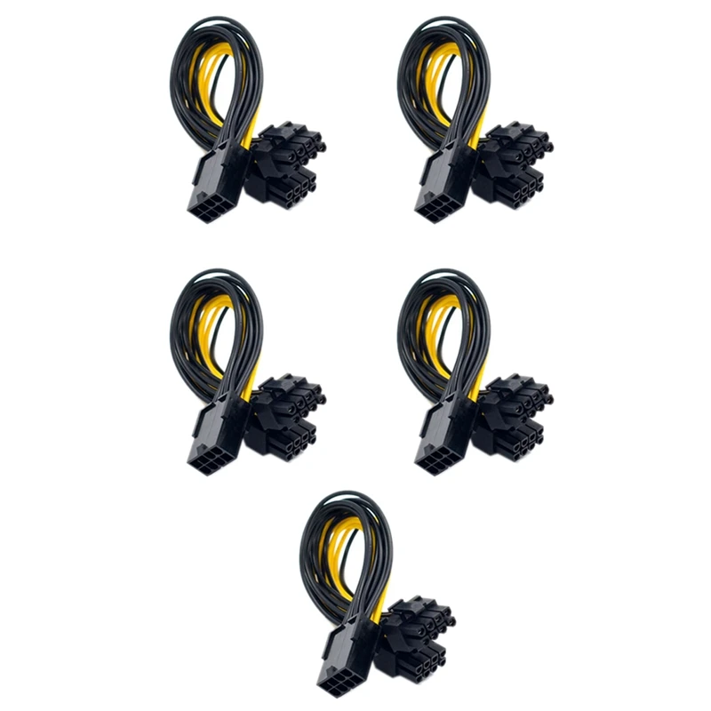 

5Pcs/Lot PCI-E PCIE 8P Female to 2 Port Dual 8Pin 6+2P Male GPU Image Video Card Miner Power Extension Cable Cord