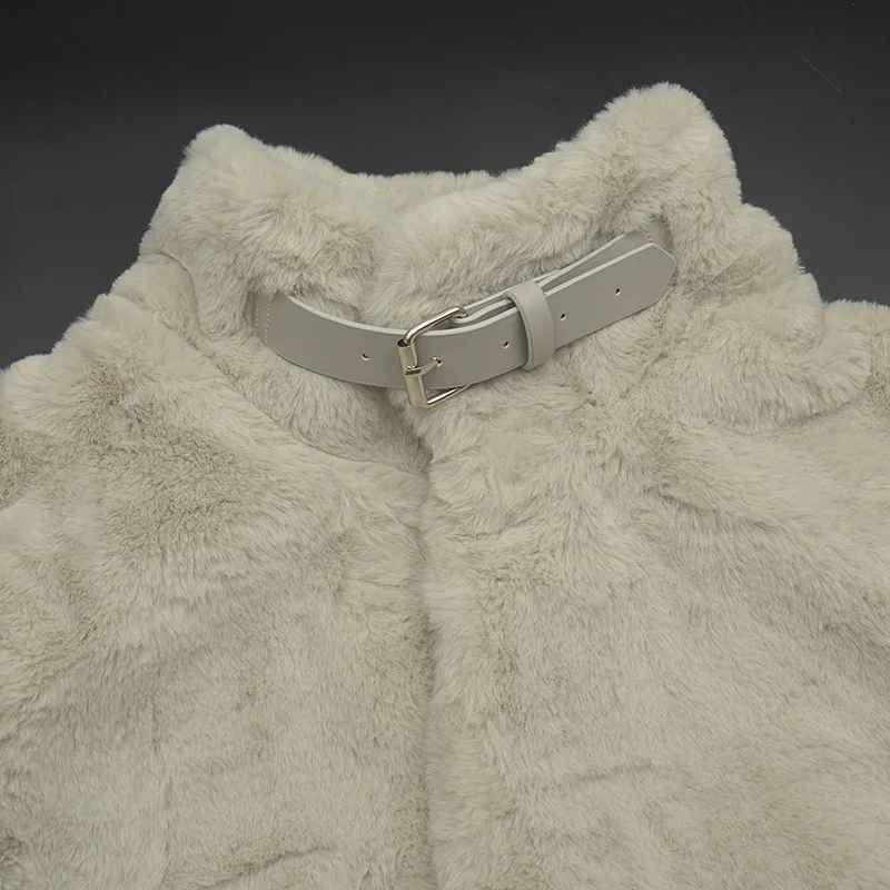 Eco-friendly Fur Coat Korean Style Women long Jacket Stand-up Collar Plush Fur Coat Thick Warm Faux Fur Jackets winter clothes