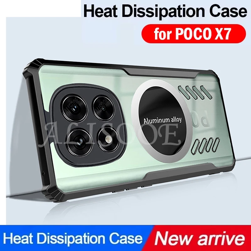 Охлаждающий прозрачный чехол для POCO X7 Xiaomi 5G защитный телефона с рассеиванием