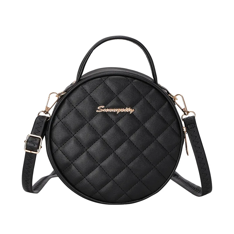 

Fashion Lingge Small Round Bag Women's Bag 2023 New Leisure and Simple Small Fragrance Style One Shoulder Crossbody Bag