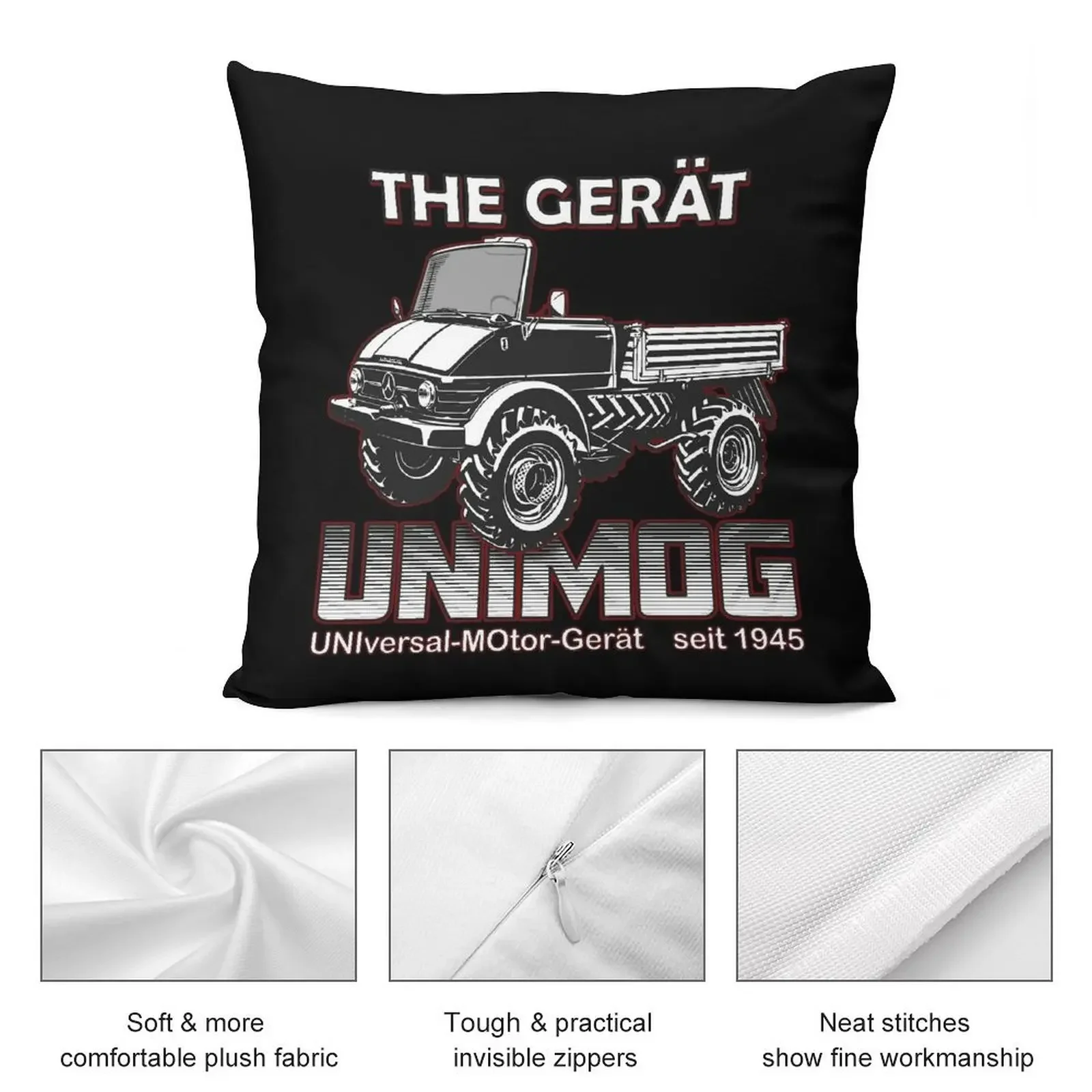 THE GREAT UNIMOG (UNIversal-MOtor-Ger?t) - черная декоративная подушка рождественские