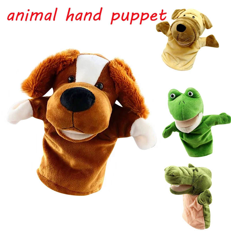 

Animal Hand Puppet Plush Toys Cartoon Frog Hippo Puppy Hand Puppets Pretend Educational Story Doll Fun Toy For Children Kid