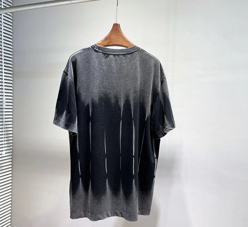 

22 Fashion Classic Trendy luxury design Summer New Make Old Tie Dyed Printed Cotton Unisex Loose Short Sleeve Round Neck T