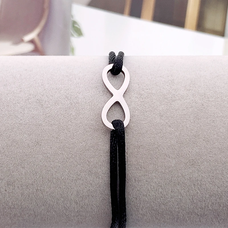 

Infinity Symbol Stainless Steel Bracelets Hand Braided Lucky Black Red Rope Fashion Charm Bracelet For Women Jewelry Party Gifts