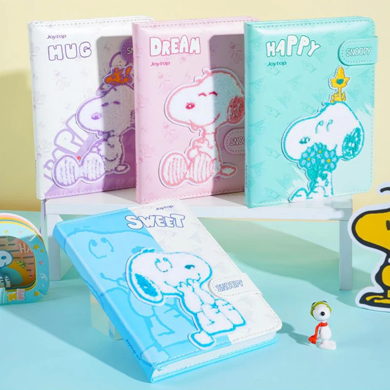 Kawaii Snoopy вышитые наклейки книга с магнитной застежкой A5 мультяшная Печать Цветные