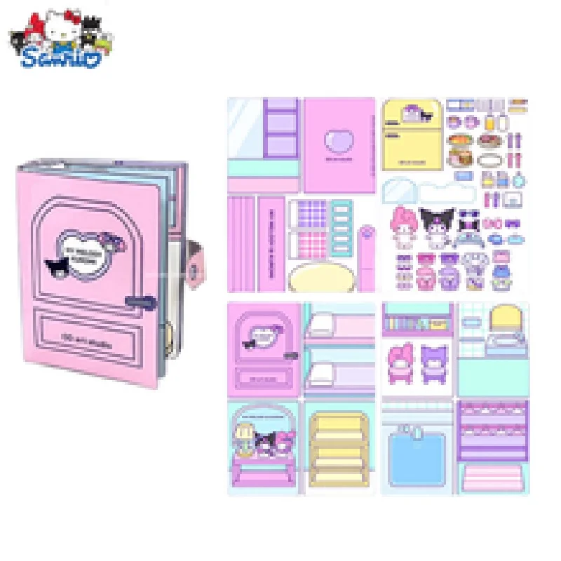 Тихая книга Kawali Sanrio из мультфильма, аниме Kuromi, моя мелодия, понравилась, коричная наклейка, игры, забавный подарок «сделай сам», игрушка для снятия напряжения для детей