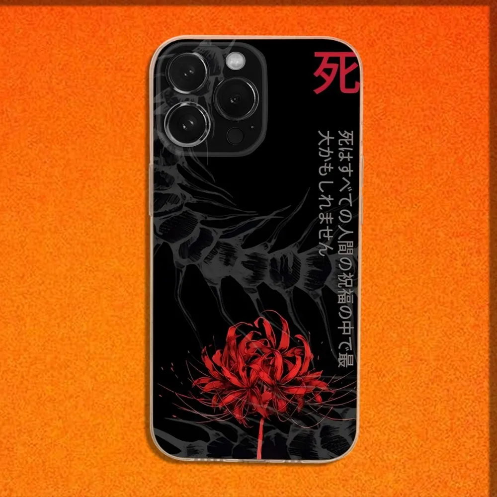 Чехол для телефона Flower Red Spider Lily Japan Ar iPhone 16 15 14 13 12 11 Plus Pro Max XR XS X SE мини-прозрачный