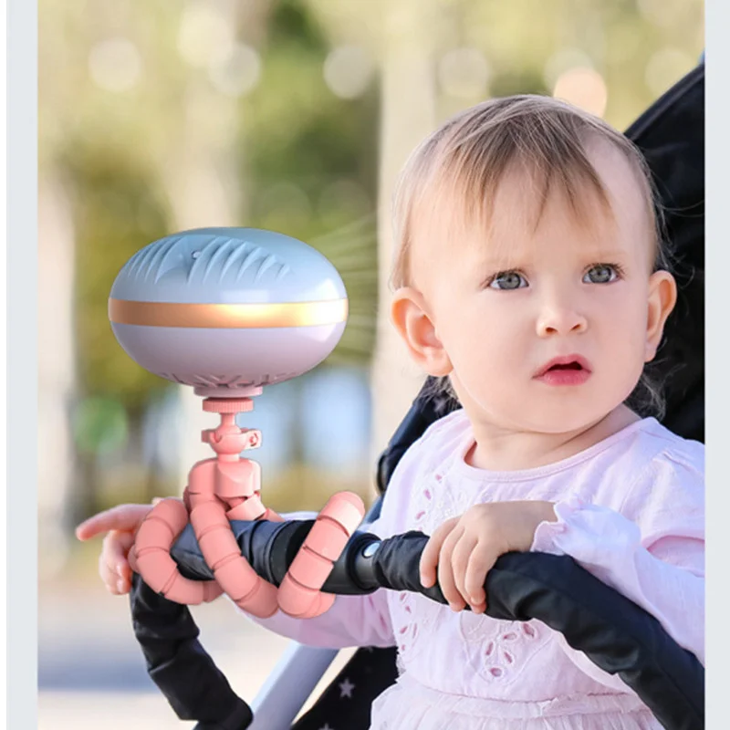 

ChuHan Stroller Fan Portable Bladeless USB Rechargeable Silent Outdoor Mini Handheld Small Fan for Home Unpowered Fan Folding