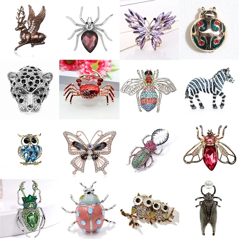 

Fashion Personality Classic Beetle Insect Animal Brooch Drip Oil Rhinestone Alloy Accessories Men and Women Pin
