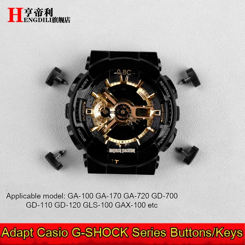 

For Casio G-SHOCK Men's GA-100 GA110 GA120 GD-100 110 GLS-100 GAX-100 Stainless Steel Silicone Watch Button band Key Accessories