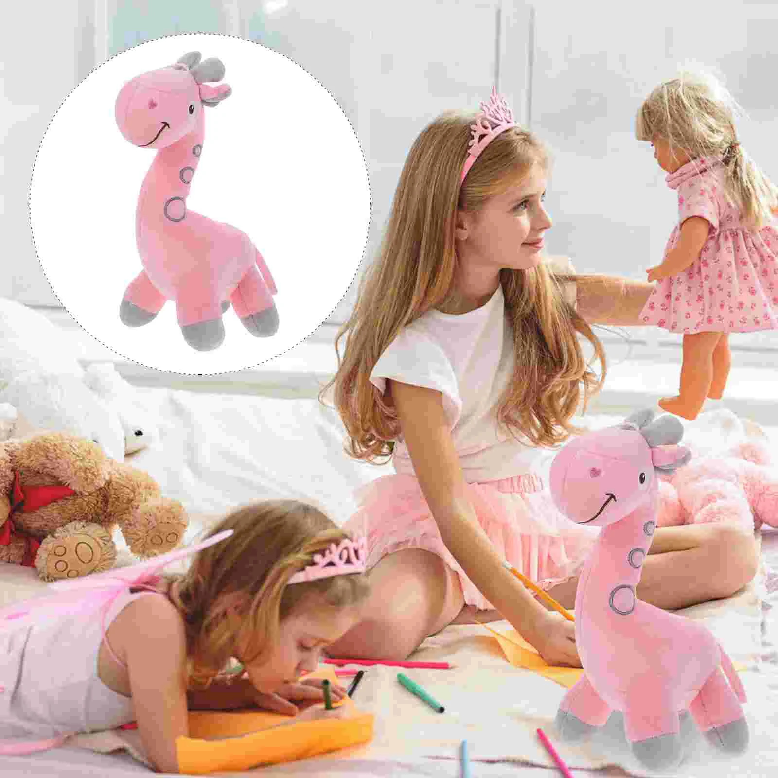 

Plush Giraffe Security+ Cartoon Throw Pillow Cute Stuffed Puppy Toys Kids Children's Cotton Safemend Giant animal