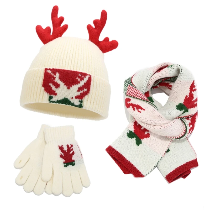 SZL для всех возрастов рождественская тема вязаный крючком шляпа Санты перчатки