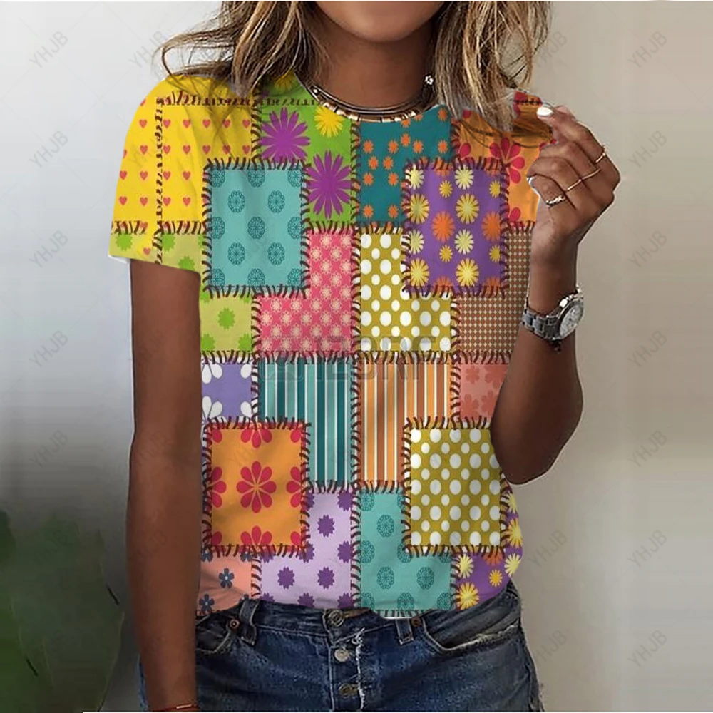 

Женская Винтажная футболка с коротким рукавом и круглым вырезом, свободного покроя