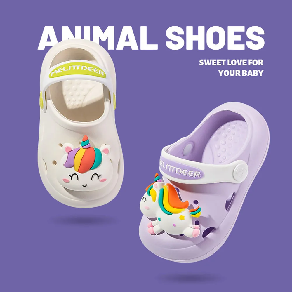 

Летние Симпатичные сандалии для детей EVA нескользящие легкие Мультяшные комнатные тапочки для детей Единорог Кот уличная пляжная обувь