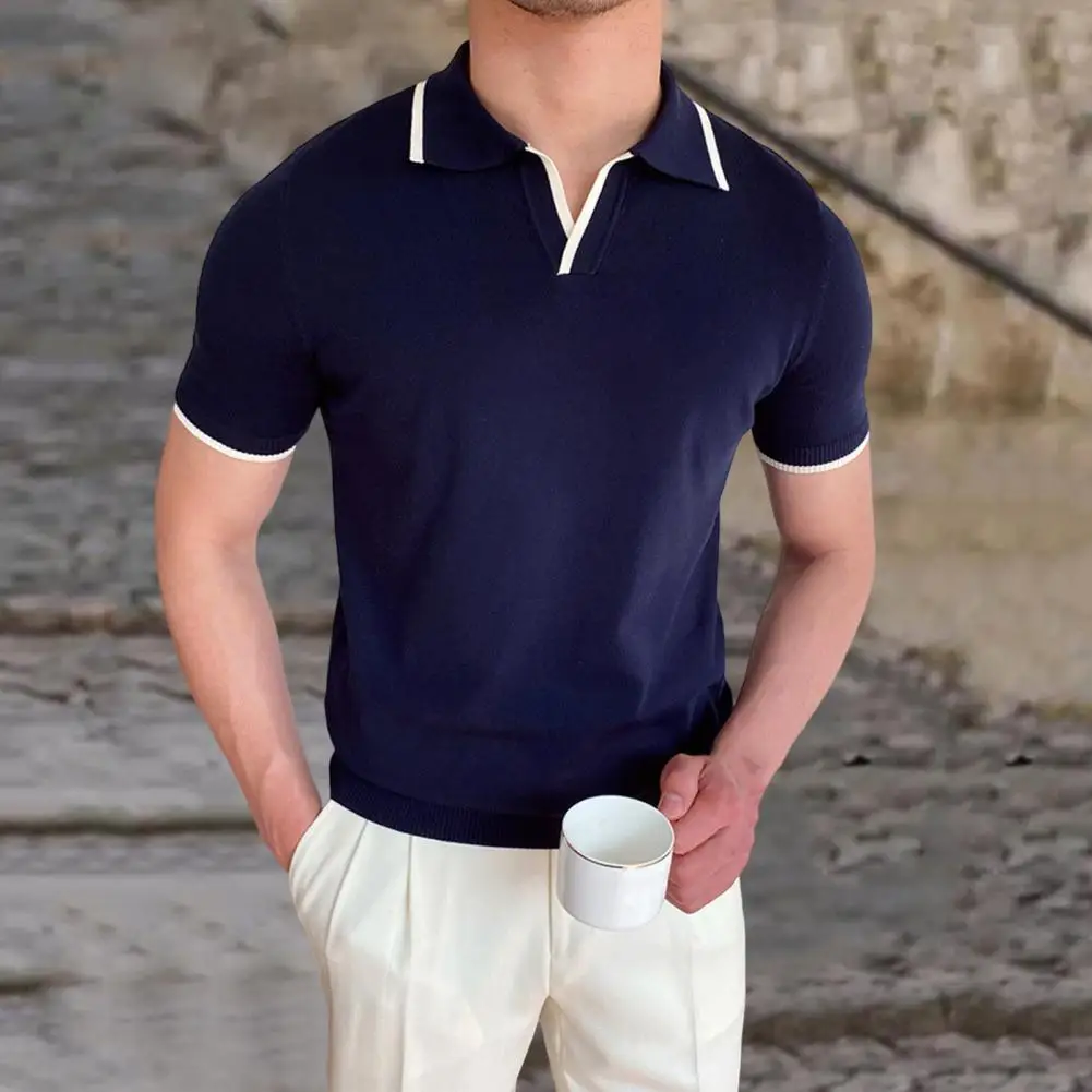 

Male Tops Turn-down Collar No Odor Match Freely Lapel Style Summer Casual Shirt Men Apparel Casual Shirt Birthday Gift
