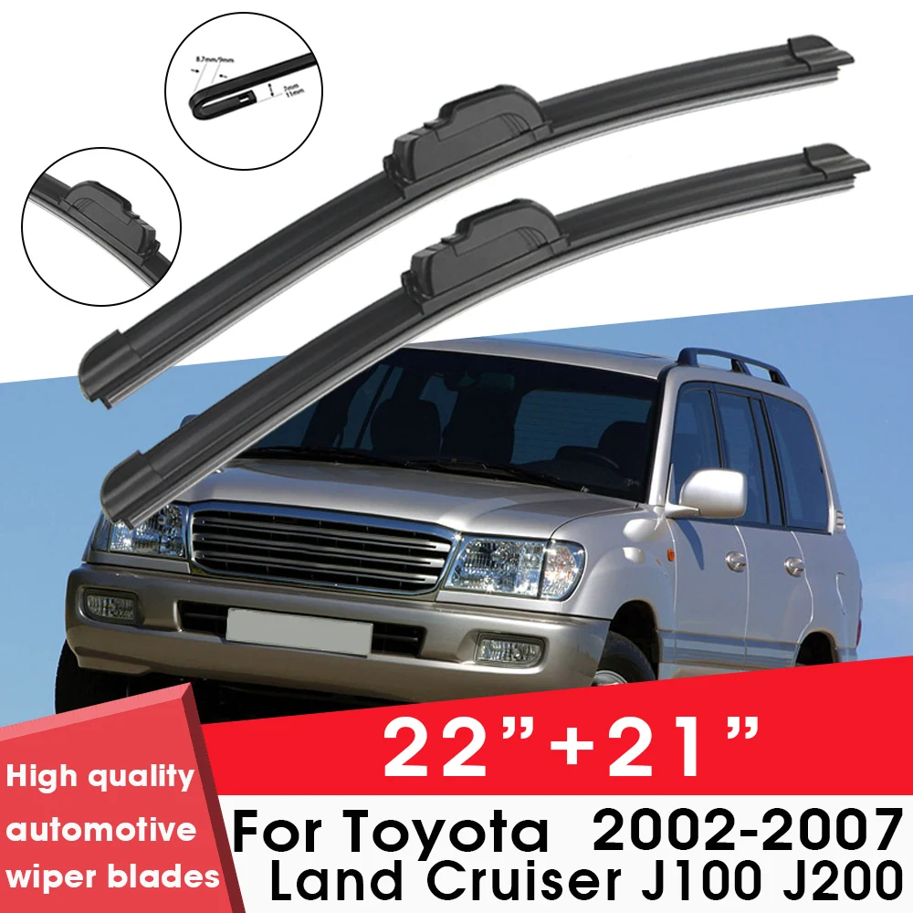 

Car Wiper Blade Blades For Toyota Land Cruiser J100 J200 2002-2007 22"+21"Windshield Windscreen Clean Rubber Silicon Cars Wipers