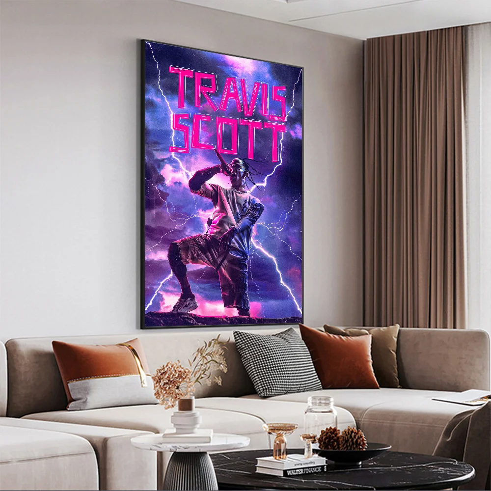 Фото Хип-хоп певица T-Travis S-Scott фильм липкие постеры необычные наклейки на стену для гостиной украшения бара винтажная живопись №5