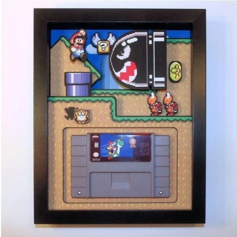 

3D Shadowbox PVC Wall Painting Ornaments Home Wall Decoration Super Marioed Bros Zeldaed Nostalgic Game PVC Frame Photo Frame