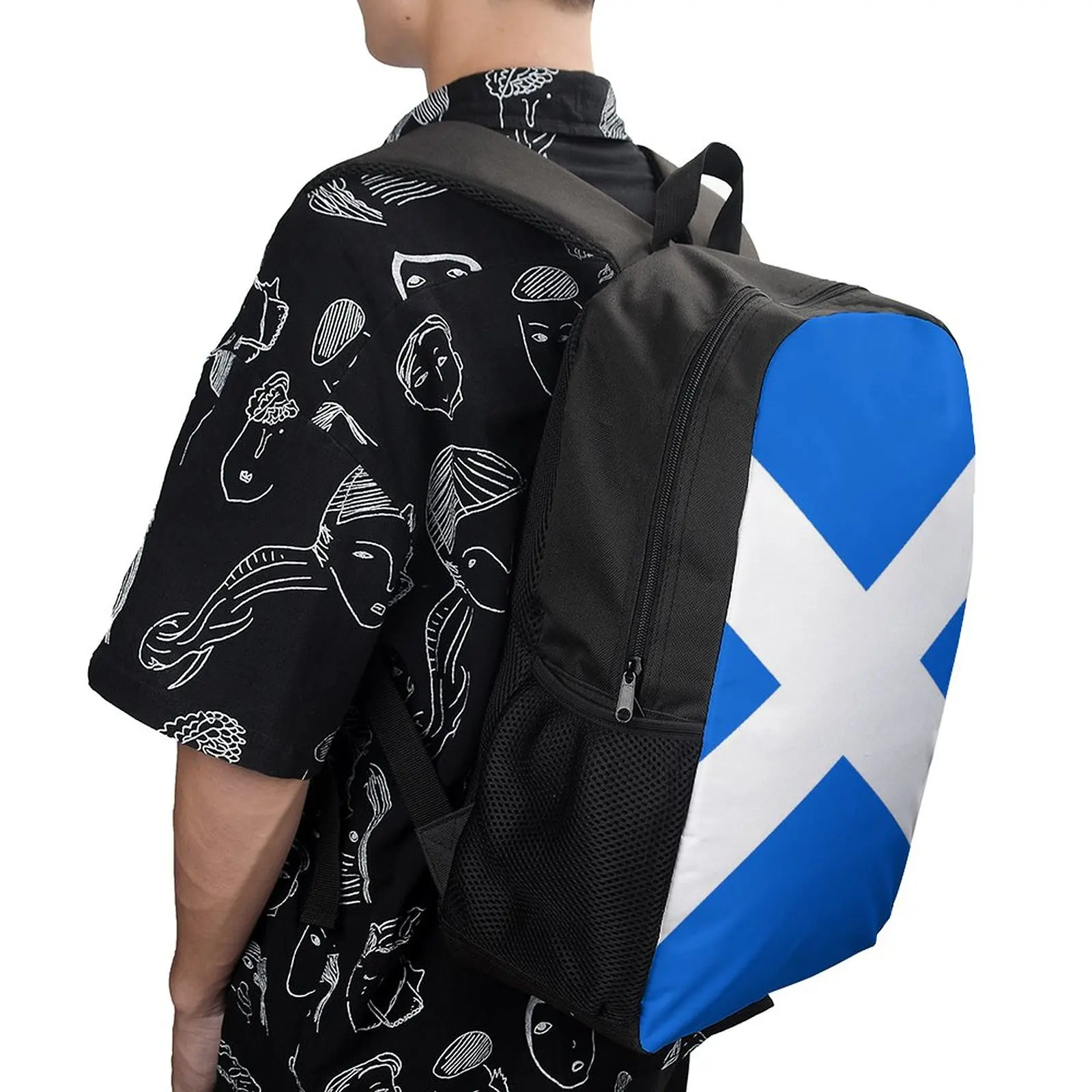 

Scottish Flag 17 Inch Shoulder Backpack Vintage Sports Activities Casual Graphic Firm Cozy Rucksack