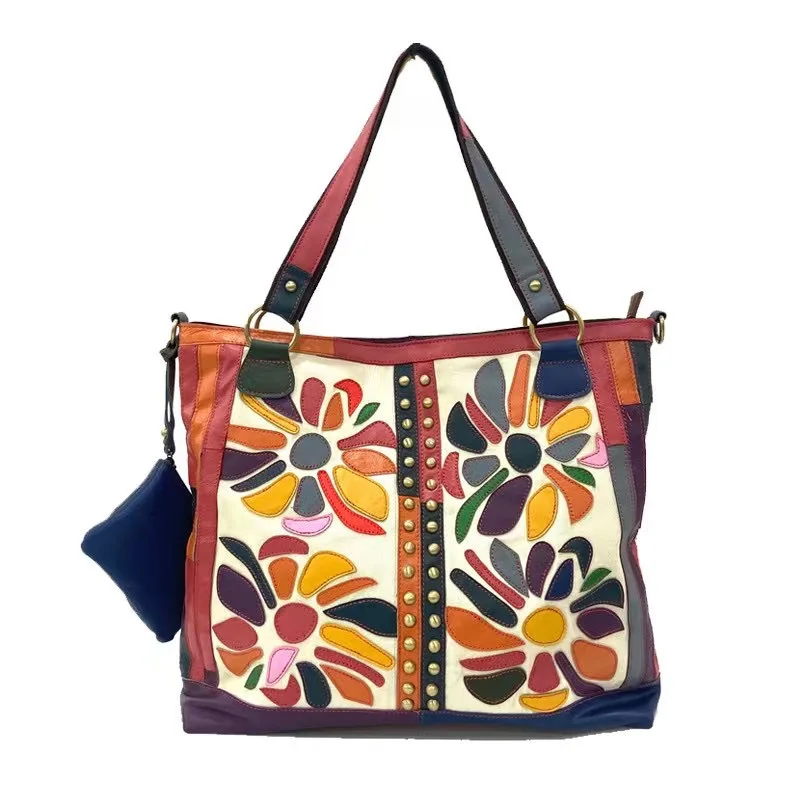 

Женская сумка-тоут, вместительный мессенджер из натуральной кожи, Сумочка через плечо в европейском и американском стиле