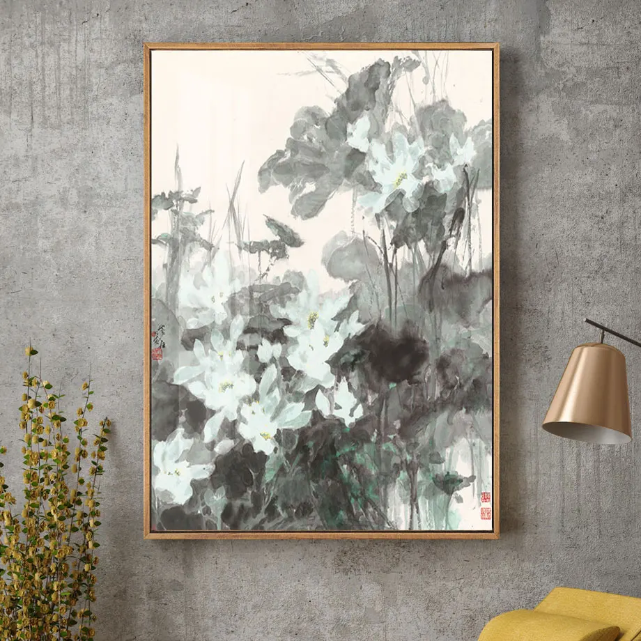 Китайский стиль Йоюлан древняя поэзия цветы пейзаж холст картина постер принт