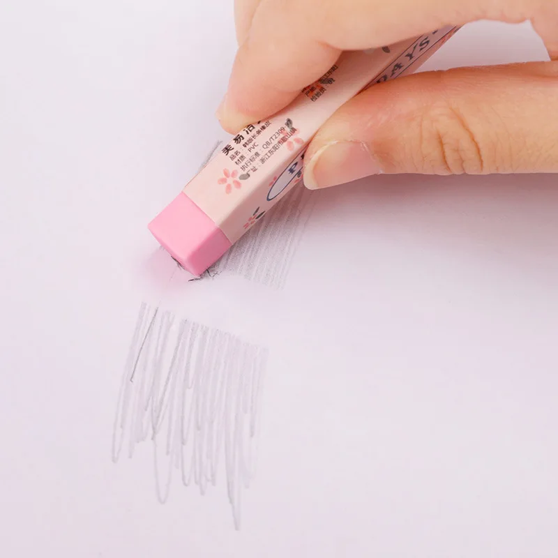 Однотонные длинные резиновые принадлежности для студентов эскизный ластик