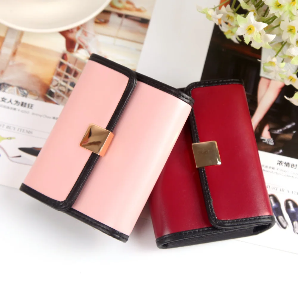 

Mini Metal Hasp Wallet Women Fashion Purse Female Short Mini Wallets Korean Students Purse Female Small Wallet for Women Clutch