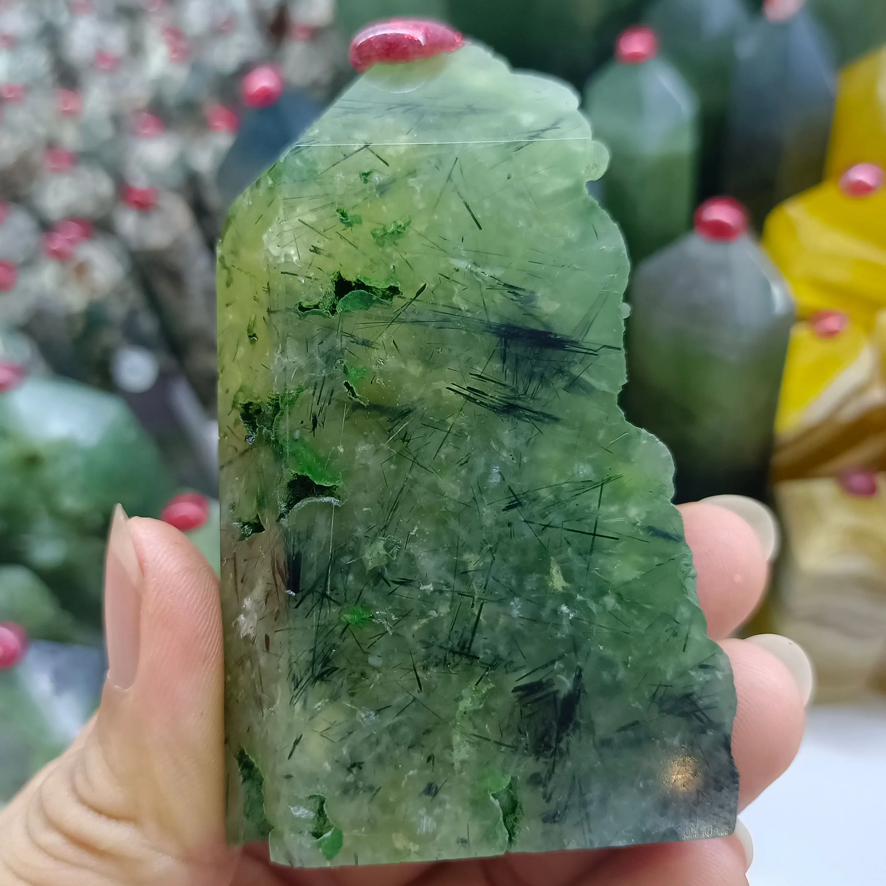 

Natural Grape Stone Black Tourmaline Mineral Standard Crystal Energy Healing Home Office Decoration Craft Gift