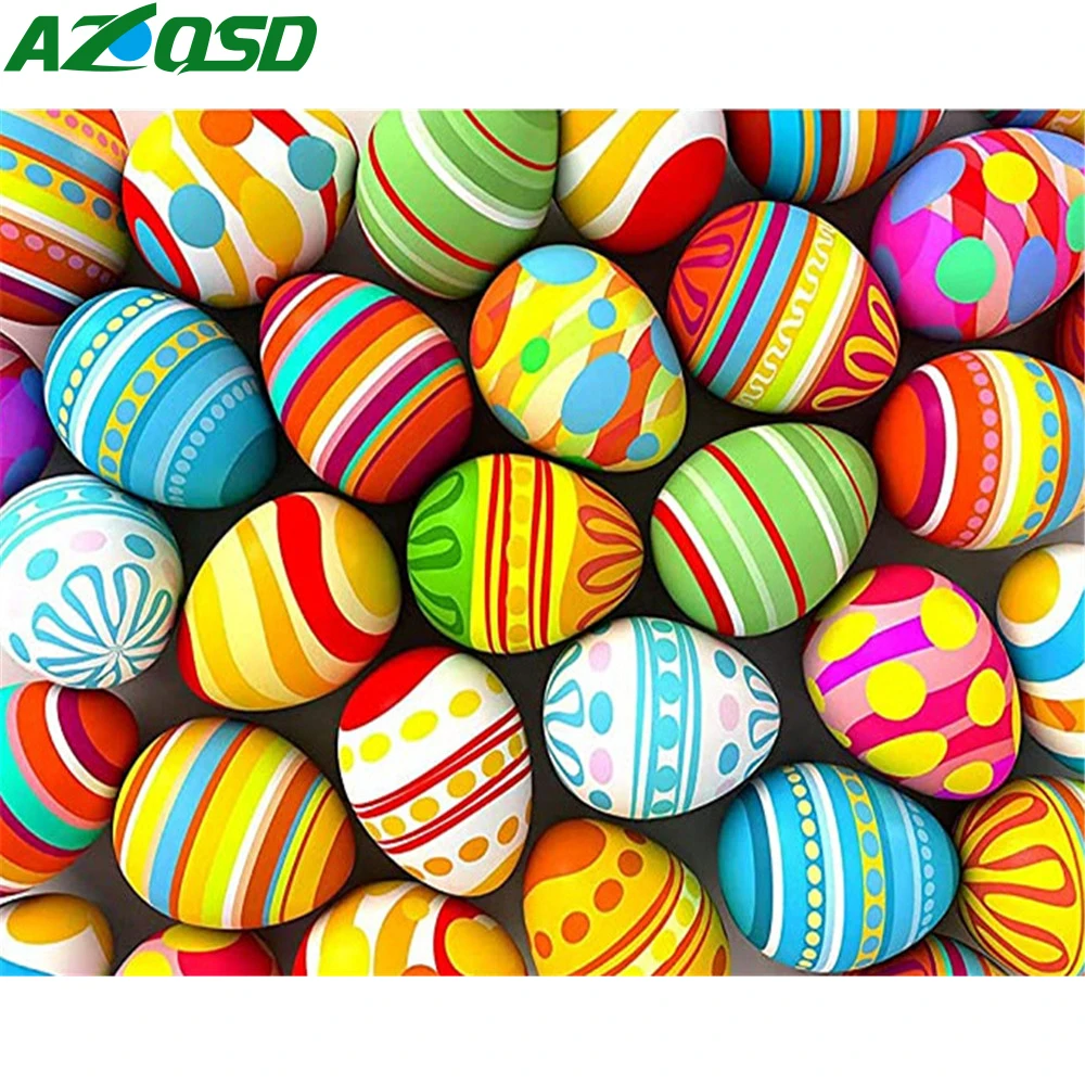 

AZQSD Oil Painting By Numbers Flower Egg Diy Home Wall Art Canvas Painting Art Handmade 40x50cm Framed Personalized Gift