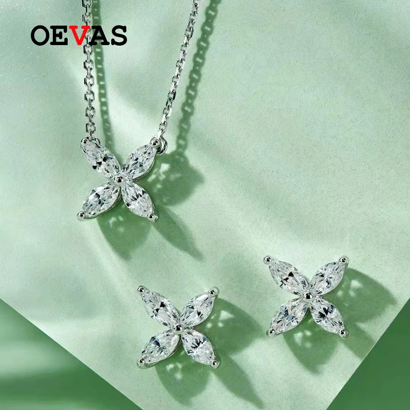 OEVAS 100% 925 Sterling Silver Moissanite Diamond Butterfly Pendant Necklace Earrings For Women Sparkling Fine Jewelry Set Gift 1 OEVAS 100% 925 Sterling Silver Moissanite Diamond Butterfly Pendant Necklace Earrings For Women Sparkling Fine Jewelry Set Gift 1