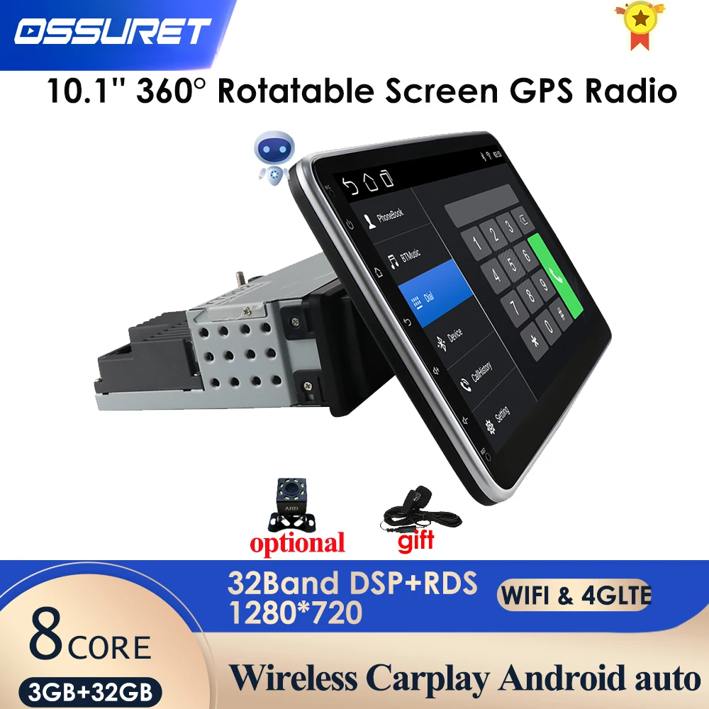 $124.99 4G Universal 1 Din Car Multimedia Player 10inch Touch Screen Autoradio Stereo Video GPS WiFi Auto Radio Android Video Player Map