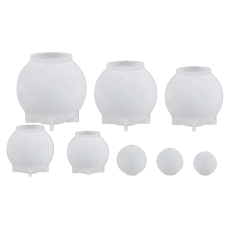 

Формы для сферической смолы, бесшовные сферические формы, 8 размеров, силиконовые формы для эпоксидной смолы, круглые шарики