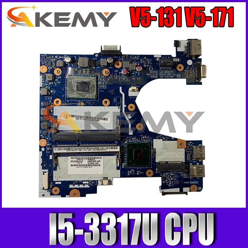 

NBV7Q11001 NB.V7Q11.001 For Acer ASPIRE One 756 V5-131 V5-171 Laptop Motherboard Q1VZC LA-8941P With I5-3317U CPU DDR3 100% Test