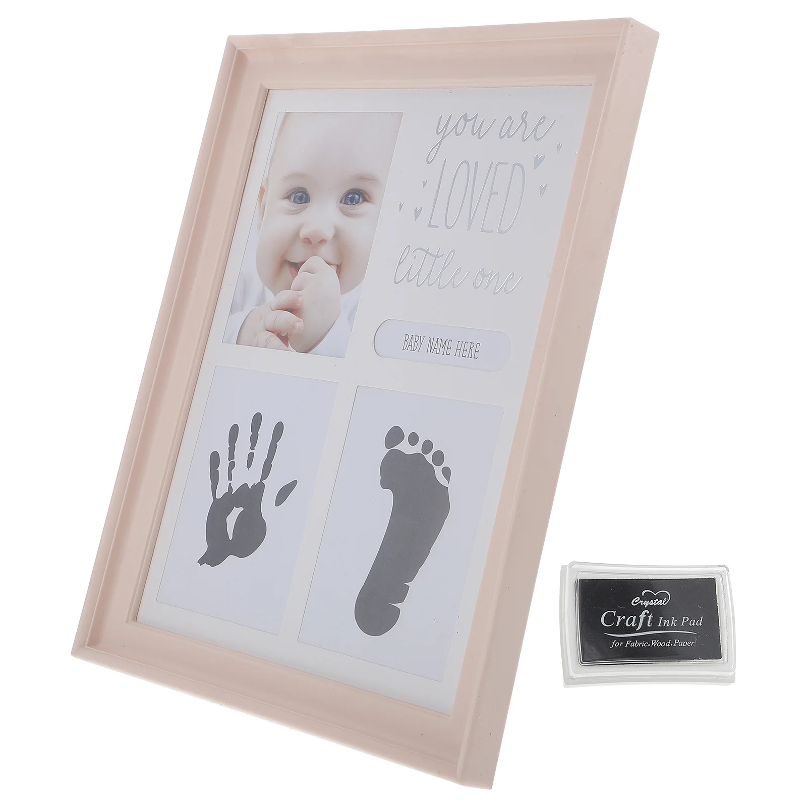 Newborn Footprint Keepsake Infant Picture Frame Boy Mom Gifts For Boys& Girls Baby Hand Kit Handprint