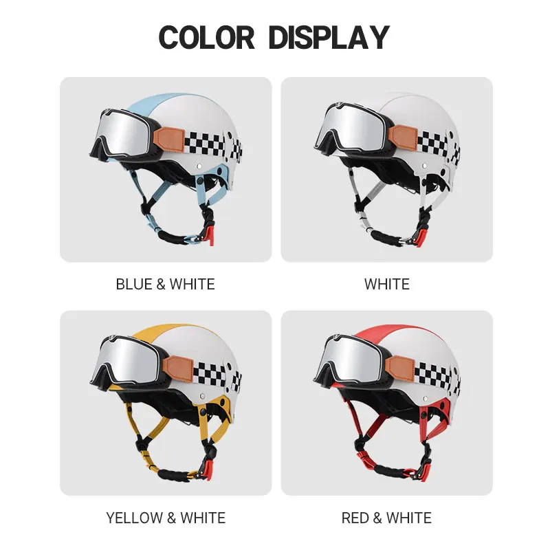 Мотошлем в стиле ретро DOT всесезонный винтажный полулицевой шлем