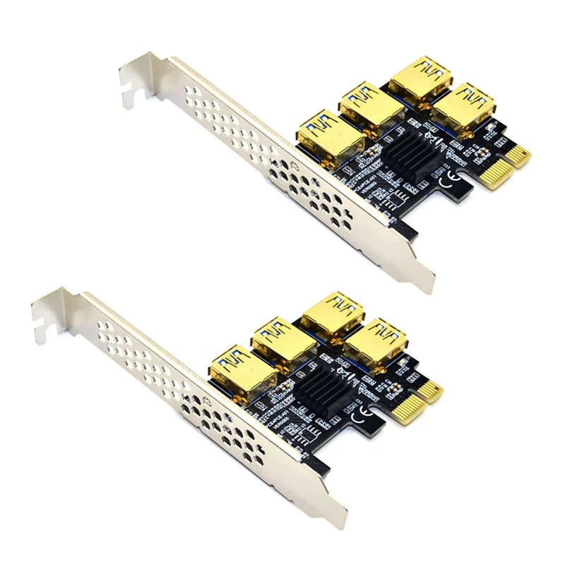

Райзер 2X PCIE, ранжизер с PCI-E от 1 до 4 USB 3,0, Райзер-удлинитель для эфириума ETH/портативной мозговой базы для майнинга BTC