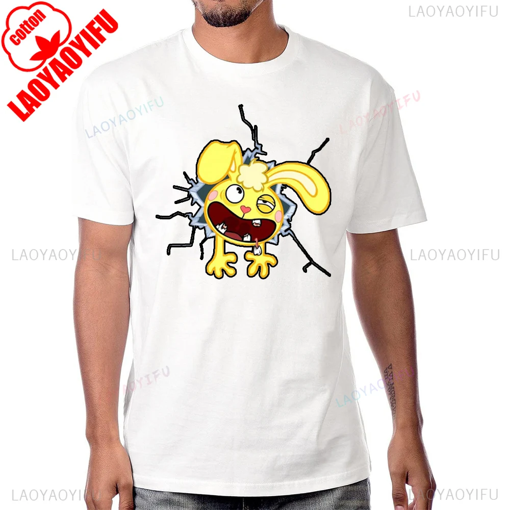 Футболка Happy Tree Friends с мультяшными обнимашками черный юмор хлопковая футболка