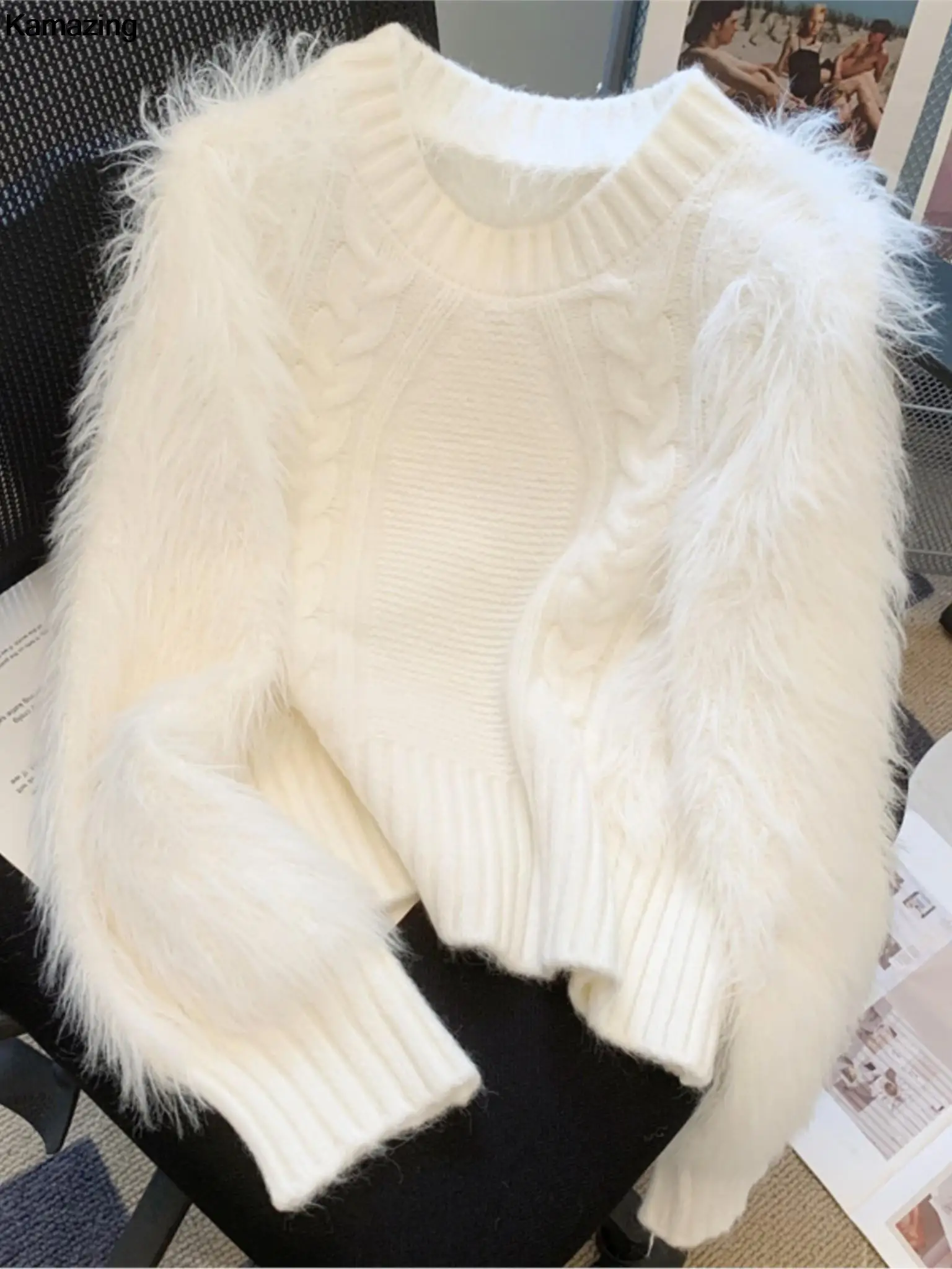 

Women Casual O-neck Knitted Pullover Autumn Winter Chic Loose Long Sleeve Sweater Tops Female 2023 New Clothes Outwear