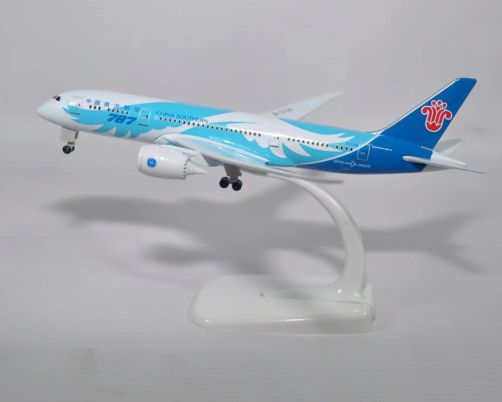 

Модель самолета из металлического сплава, 20 см, China South, Боинг 787 B787 Airlines, модель самолета, литый под давлением самолет с колесами, игрушки