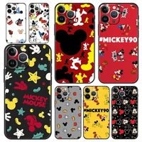 mickey mouse cute luxury phone case for iphone 13 mmini 11 12 pro max 7 8 plus se 2020 x xr xs silicone black cover fundas shell