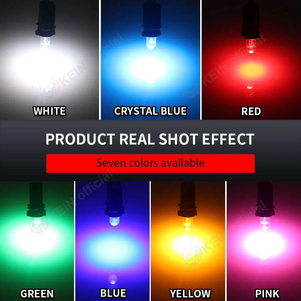 Фото KEIN 10 шт. COB LED лампы T5 W3W 73 74 17 2721 для приборной панели, пластины, сигнальной панели, индикаторной лампы, сигнальной лампы приборов, автомобильного освещения 12В №5