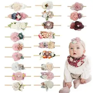 

Lovely Lace Artificial Flower Headband Newborn Headband for Baby Girl Handmade Hairband Hair Accessories резинки для волос детям