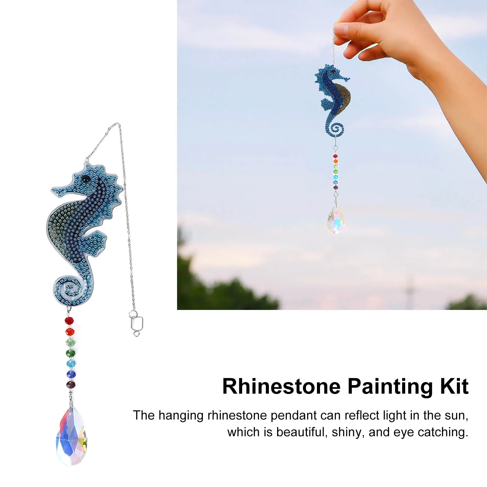 Стразы Кулон Уникальная форма Гиппокампа DIY Живопись Декоративный орнамент