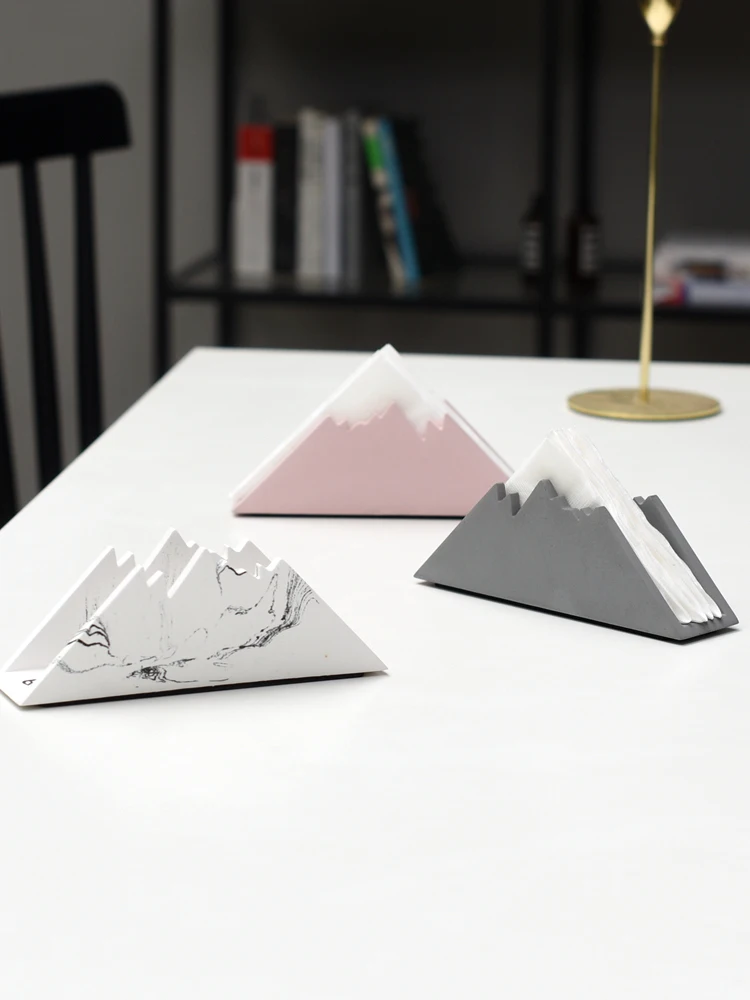 

Nordic Home Snow Mountain Shaped Cement Table Napkin Holder Tissue Clip Holder Tissue Desktop Decoration кольцо для салфеток