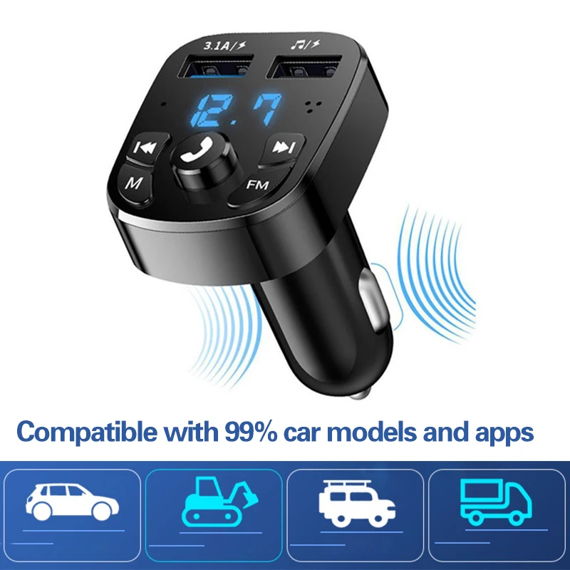 

FM-трансмиттер автомобильный с поддержкой Bluetooth, 87,5-108 МГц, 12-24 В