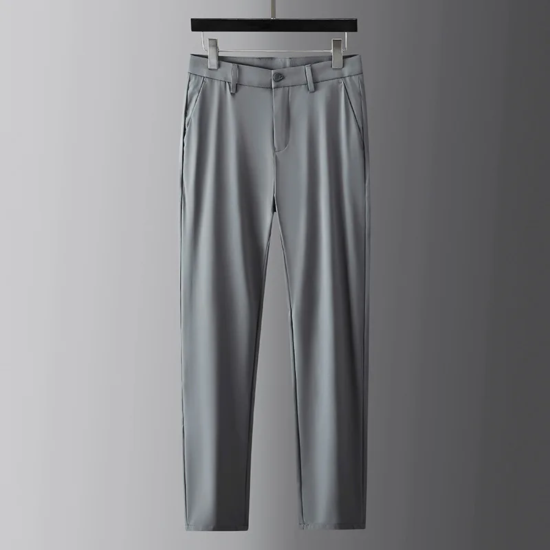 

Брюки мужские костюмные однотонные, воздухопроницаемые впитывающие эластичные штаны, брюки в стиле смарт-кэжуал, весна-лето