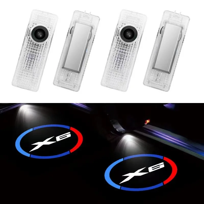 2Pcs LED Car Door Welcome Lights Courtesy Light Logo Projector Shadow Lamp Auto Decorative Accessories for BMW X1 X2 X3 X4 X5 X6