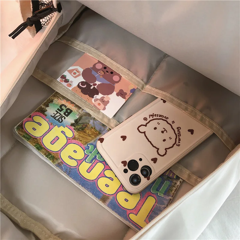 Junior High School Students High School Campus Casual Simple Fashion Backpack Large Capacity Multi-Pocket Schoolbag Female Colle